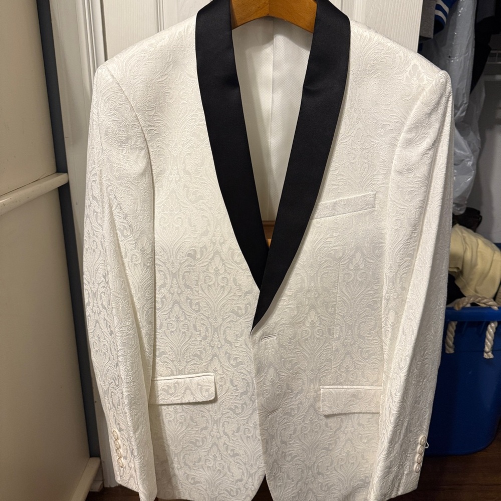 Madison White Tuxedo with Black Lapel
